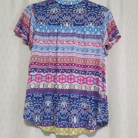 Live And Let Live Colorful Boho Top - Picture 7 of 14